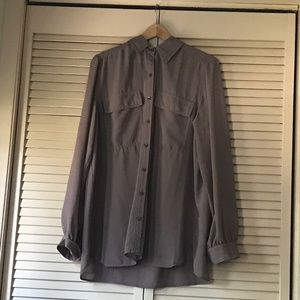 🖤 sheer gray oversized button-down